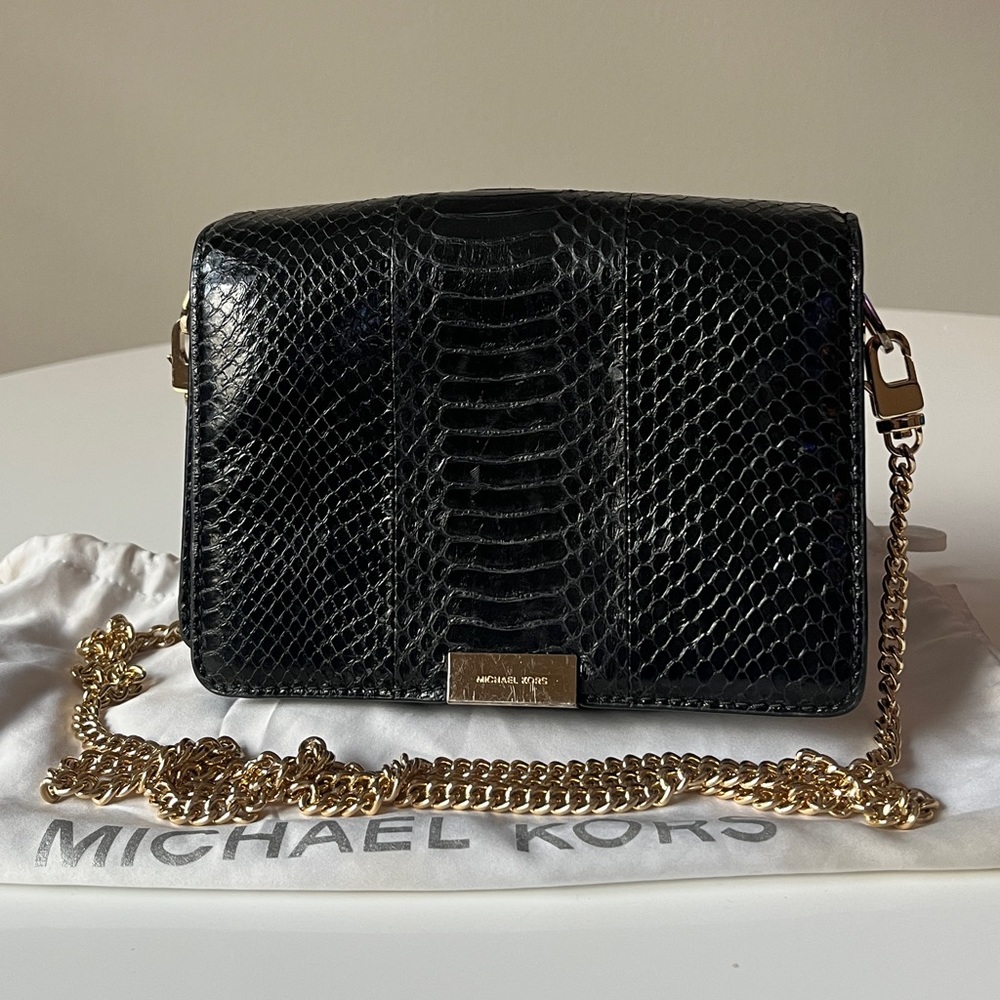 Michael Kors - Jade black snakeskin crossbody and Clutch bag